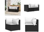 Vidaxl Divani Angolari Da Giardino Con Cuscini 2 Pz. Poli Rattan Nero - Divano Ad Angolo - Divani Ad Angolo - Divano - Divano Da Esterno