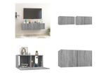 Vidaxl Mobile Tv A Parete Grigio Sonoma 2 Pezzi 60X30X30 Cm In Legno - Mobile Tv A Parete - Mobile Tv A Parete - Mobile Tv - Mobili Tv