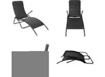 Vidaxl Lettino Prendisole Pieghevole In Polirattan Nero - Lettino Prendisole - Lettini Prendisole - Lettini Prendisole