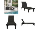 Vidaxl Lettino Da Sole Nero 155X58X83 Cm In Polipropilene - Lettino Da Sole - Lettino Da Sole - Lettino Da Giorno