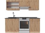 Vicco Cucina Componibile R-Line, 200 Cm , Pt Antracite, Rovere Artigianale/Rovere Goldkraft