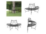 Vidaxl Panca Semicircolare Per Alberi Ø159 Cm In Acciaio Nero - Panca Per Alberi - Panca Per Alberi - Panca - Seduta Per Panchina