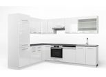 Vicco Cucina Angolare Completa Fame-Line, 227 X 287 Cm , Pt Antracite, Bianco Lucido/Bianco