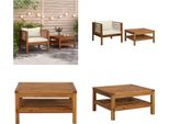 Vidaxl Set Di Divani Da Giardino 2 Pezzi Con Cuscini Bianchi Crema In Legno Di Acacia - Set Salotto Da Giardino - Set Salotto Da Giardino - Set Salotto In Legno - Set Salotto In Legno