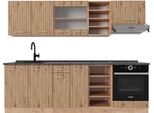 Vicco Cucina Componibile R-Line, 240 Cm , Pt Antracite, Rovere Artigianale/Rovere Goldkraft