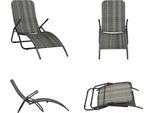 Vidaxl Lettino Pieghevole In Rattan Grigio - Sedia A Sdraio - Sedie A Sdraio - Lounger - Loungers