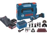 Bosch Gop 18V-34 Multi Cutter Professionale A Batteria 18 V Starlock Plus + 2X Batteria Ricaricabile 4,0 Ah + Caricatore + 17 Accessori + L-Boxx
