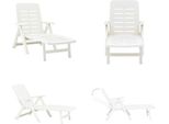 Vidaxl Lettino Pieghevole In Plastica Bianco - Lettino - Lettini - Lettino Da Giardino - Lettini Da Giardino