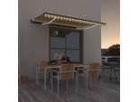 The Living Store Tenda Automatica Con Led E Sensore Vento 450X300 Cm Giallo/Bianco