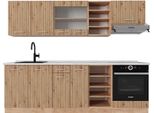 Vicco Cucina Componibile R-Line, 240 Cm Con Piano Di Lavoro, Rovere Artigianale/Rovere Goldkraft