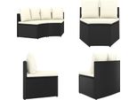Vidaxl Set Di Divani Da Giardino 2 Pezzi Con Cuscini In Poly Rattan Nero - Divano Da Giardino - Divani Da Giardino - Divano - Divani
