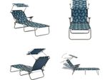 Vidaxl Lettino Prendisole Con Protezione Solare In Acciaio Con Motivo A Foglie - Lettino Prendisole - Lettino Prendisole - Lettino Prendisole Con Tetto - Lettino Prendisole Con Tetto