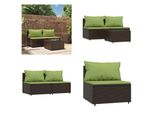 Vidaxl Set Salotto Da Giardino 3 Pezzi Con Cuscini In Poly Rattan Marrone - Set Salotto Da Giardino - Set Salotto Da Giardino - Set Salotto Da Esterno - Set Salotto Da Terrazzo