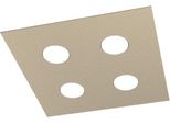 Toplight Plafoniera Da Soffitto Quadrata 4 Luci Area Con Attacco GX53, Struttura Colore Sabbia, Design Moderno 40X40X3Cm