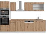 Vicco Cucina Componibile R-Line, 300 Cm Con Armadio Alto, Pt Rovere, Rovere Artigianale/Bianco