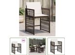 The Living Store Sedie Da Giardino Con Cuscini 4 Pz. Poli Rattan Marrone