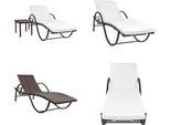 Vidaxl Lettino Con Cuscino E Tavolino In Rattan Marrone - Lettino - Lettino - Sedia A Sdraio - Sedie A Sdraio