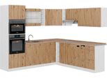 Vicco Cucina Angolare Completa R-Line, 237 X 247 Cm , Pt Rovere, Rovere Artigianale/Bianco