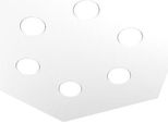 Toplight Plafoniera Da Soffitto Esagonale Hexagon 6 Luci Max 9W Con Attacco GX53, Struttura Colore Bianca, Design Moderno 60X69X3Cm