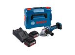Bosch Gws 18V-15 Psc Smerigliatrice Angolare Professionale A Batteria 18 V 125 Mm Biturbo Brushless + 2X Batteria Ricaricabile 5,0 Ah + Caricatore + L-Boxx