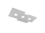 Toplight Plafoniera Da Soffitto Rettangolare 3 Luci Plate Con Attacco GX53, Struttura Colore Grigio, Design Moderno 65X37X3Cm