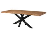 MASSIVMOEBEL24 | Tavolo Da Pranzo In Legno Di Sheesham - Decapato Naturale / Gambe Mikado Antracite Matt 180X90X79