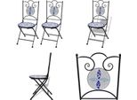 Vidaxl Sedie Da Bistrot Pieghevoli 2 Pz. Ceramica Blu E Bianca - Sedia Da Giardino - Sedie Da Giardino - Sedia Da Esterno - Sedie Da Esterno