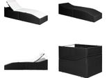 Vidaxl Lettino Da Sole Con Cuscino Imbottito In Rattan Nero - Lettino Da Sole - Lettino Da Sole - Lettino In Rattan - Lettino In Rattan