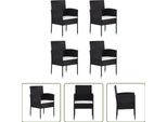 The Living Store Sedie Da Giardino Con Cuscini In Bianco Crema 4 Pezzi In Polyrattan Nero
