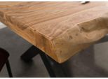 MASSIVMOEBEL24 | Tavolo Da Pranzo In Legno Di Sheesham - Decapato Naturale / Gambe Mikado Antracite Matt 240X100X79
