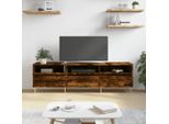 The Living Store Mobile Tv In Rovere Fumé 150X30X44,5 Cm Materiale In Legno