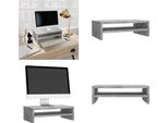 Vidaxl Supporto Per Monitor Grigio Cemento 42X24X13 Cm In Legno - Supporto Per Monitor - Supporto Per Monitor - Supporto Per Tv - Tavolo Tv