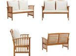 Vidaxl Panca Da Giardino Con Cuscino 119 Cm In Legno Massiccio Di Acacia - Panca Da Giardino - Panca Da Giardino - Panca Da Patio - Panche Da Patio