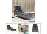 The Living Store Lettino Con Cuscino Grigio 63X200X81 Cm Poly Rattan