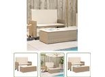 The Living Store Panca Da Giardino Con Cuscino E Sgabello Beige Poly Rattan