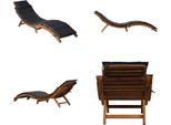 Vidaxl Lettino Con Cuscino In Legno Massiccio Di Acacia Grigio Scuro - Sedia A Sdraio - Sedie A Sdraio - Lounger - Loungers