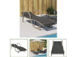 The Living Store Lettino Con Cuscino Grigio Chiaro 60X199X42 Cm Poly Rattan