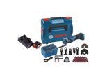 Bosch Gop 18V-34 Professional Cordless Multi Cutter 18 V Starlock Plus + 1X Batteria Ricaricabile 3,0 Ah + Caricabatterie + 17 Accessori + L-Boxx