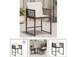 The Living Store Sedie Da Giardino Con Cuscini 4 Pz. Poli Rattan Marrone
