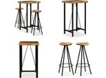Vidaxl 3 Pezzi. Set Da Bar In Legno Massiccio Antico - Set Da Bar - Set Da Bar - Tavolo Da Bar E Sgabelli Da Bar - Tavoli Da Bar