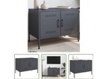 The Living Store Mobile Tv Antracite 68X39X50,5 Cm In Acciaio