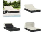 Vidaxl Lettino 2 Persone Con Tetto Nero 213X118X97 In Poly Rattan - Lettino - Lettino - Lettino - Day Bed