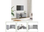 The Living Store Mobile Tv Grigio Sonoma 80X35X40 Cm Materiale Legno