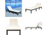 Vidaxl Lettino Con Cuscino In Polirattan Nero - Sdraio - Sedie A Sdraio - Lettino - Sdraio