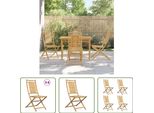 The Living Store Sedie Da Giardino 4 Pz. Pieghevoli 46X66X99 Cm Bambù