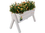 Kotarbau® Fioriera Su Gambe 40,5 X 18 X 28,5 Cm Bianco Letto Rialzato Per Erbe Da Balcone Fioriera In Legno Letto Rialzato Per Terrazza E Balcone Letto Per Ortaggi Letti Rialzati