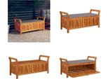 Vidaxl Panca Da Giardino Con Cuscini 126 Cm In Legno Massiccio Di Acacia - Panca Da Giardino - Panche Da Giardino - Cassapanca Da Giardino - Mobili Da Giardino