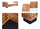Vidaxl Divano Da Giardino A 3 Posti In Rattan Naturale - Divano Da Giardino - Divani Da Giardino - Divani - Divani