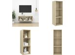 Vidaxl Mobile Tv A Parete Rovere Sonoma 37X37X107 Cm In Legno - Mobile Tv - Mobili Tv - Mobile Tv Sospeso - Mobili Tv Sospesi