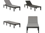 Vidaxl Lettino Con Cuscino In Plastica Antracite - Lettino Da Giardino - Lettini Da Giardino - Lettino Da Sole - Lettini Da Sole